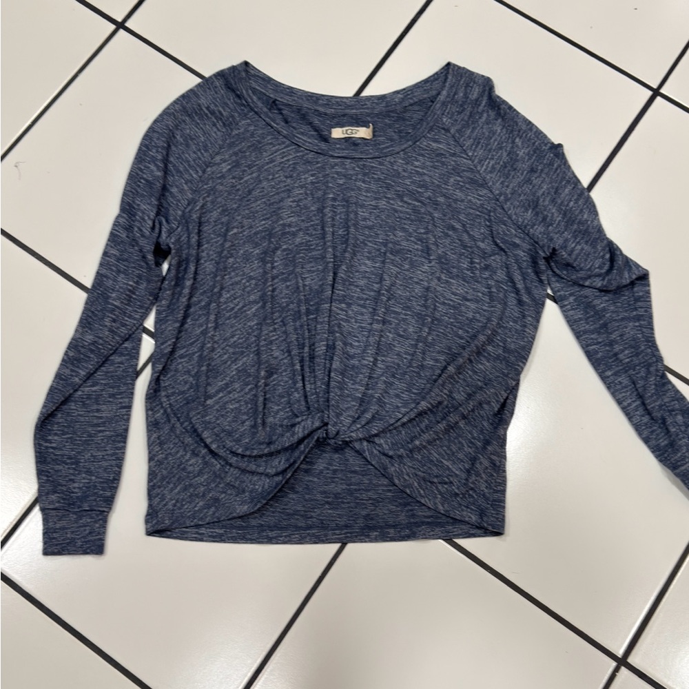 UGG Navy/Denim Heathered Twist Front‎ Long Sleeve Top